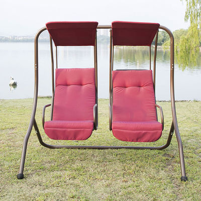 Μεταλλική διπλή 2 θέσεις Loveseat κρεμασμένη κούνια καρέκλα με κάλυψη Απολαύστε την υπαίθρια φύση με άνεση