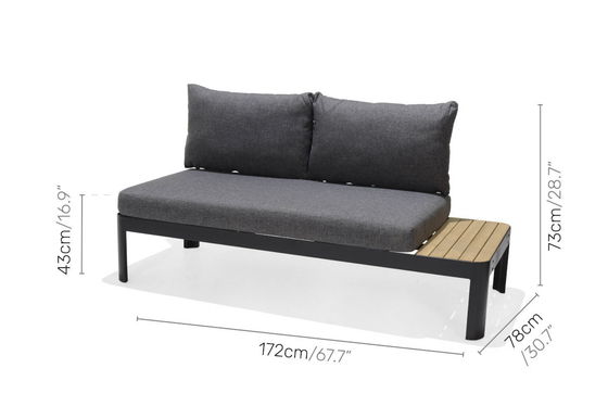 Αλουμινένιο Μονουλικό Έπιπλο Κήπου L172xW72xH43cm AJUNION Εξωτερική Κερέλα Τομεακό Σετ