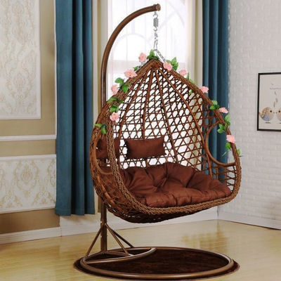 Εξωτερικό μπαλκόνι αυλή κήπος αυλή Pe Rattan Wicker αυγό Swing Chair με στερέωμα