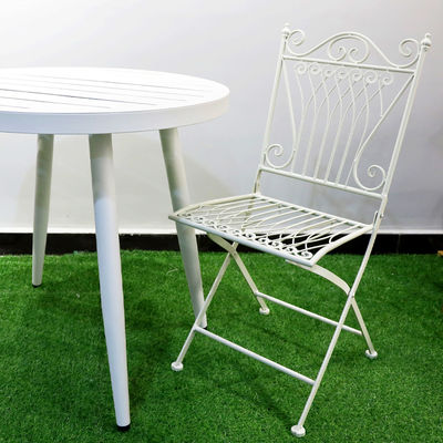 Διαφανές εξωτερικό κήπο Bistro Cafe Vintage τετραγωνικό μεταλλικό σφυρηλατημένο σίδηρο αναδιπλούμενες καρέκλες τραπεζαρίας