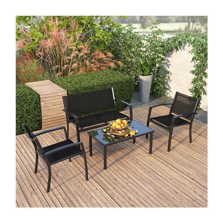 Σύνολο μπαλκόνι ή μπαλκόνι Lounge Metal Frame Garden Set για εξωτερική χαλάρωση 4 θέσεων