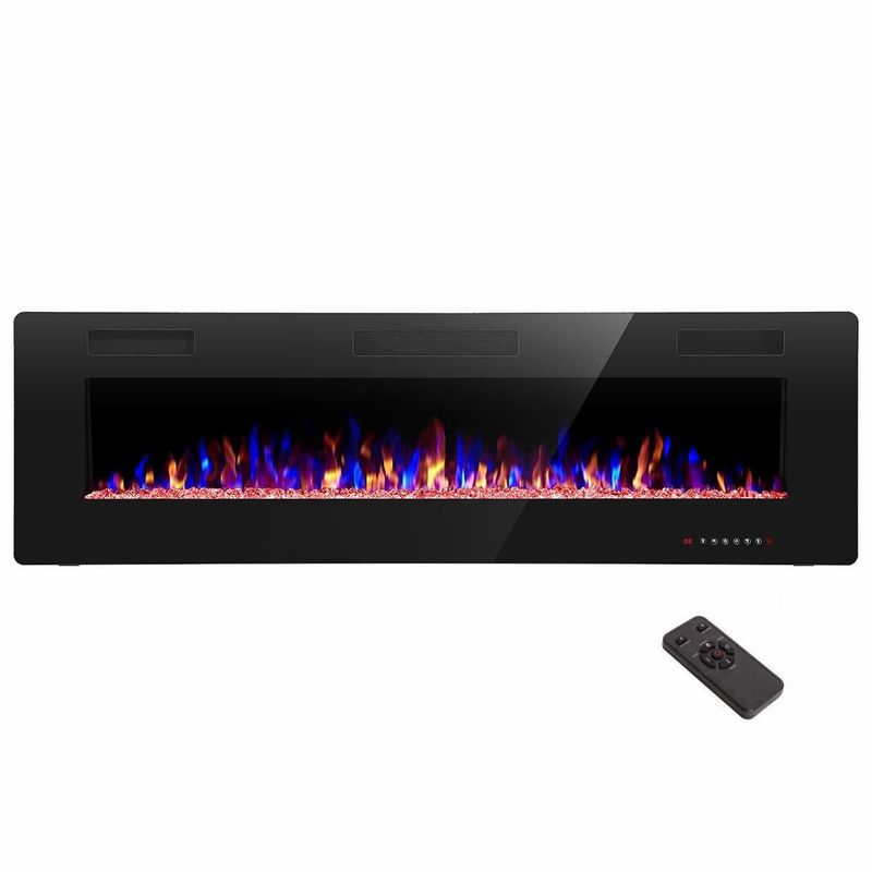 12 Bed Color Mode AJUNION 60 ιντσών τοίχος επιφάνεια μεταξοτύπωσης ηλεκτρικό τζάκι