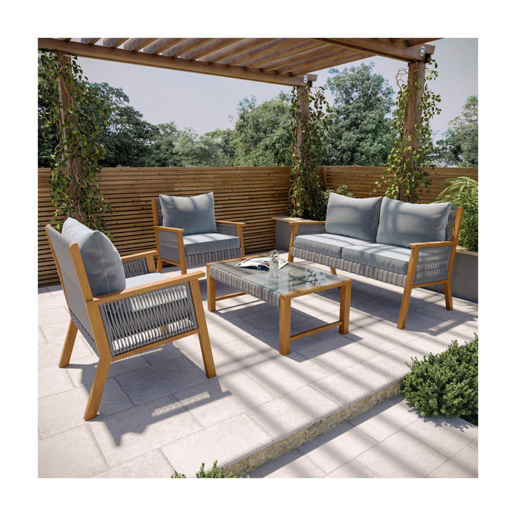 Y Mail Packing Rattan Weave Outdoor Sofa Set με στερεό ξύλινο πλαίσιο και PE Wicker
