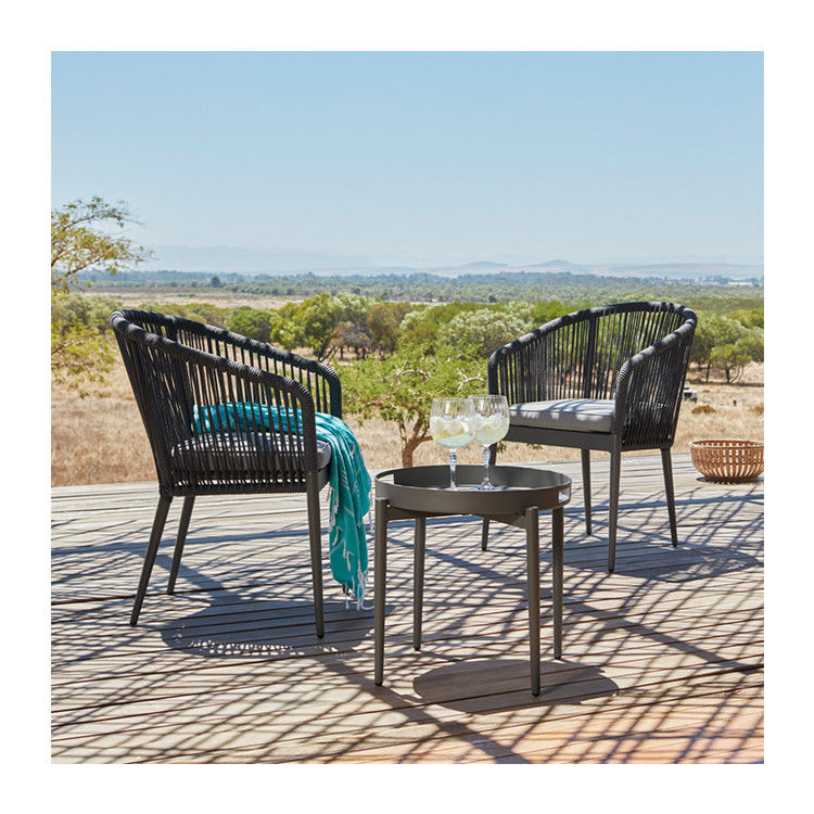 Ραχί υφαντικό AJUNION 3 κομμάτια αλουμίνιο Bistro Set για μπαλκόνι Cottage και παραλία καθίσματα