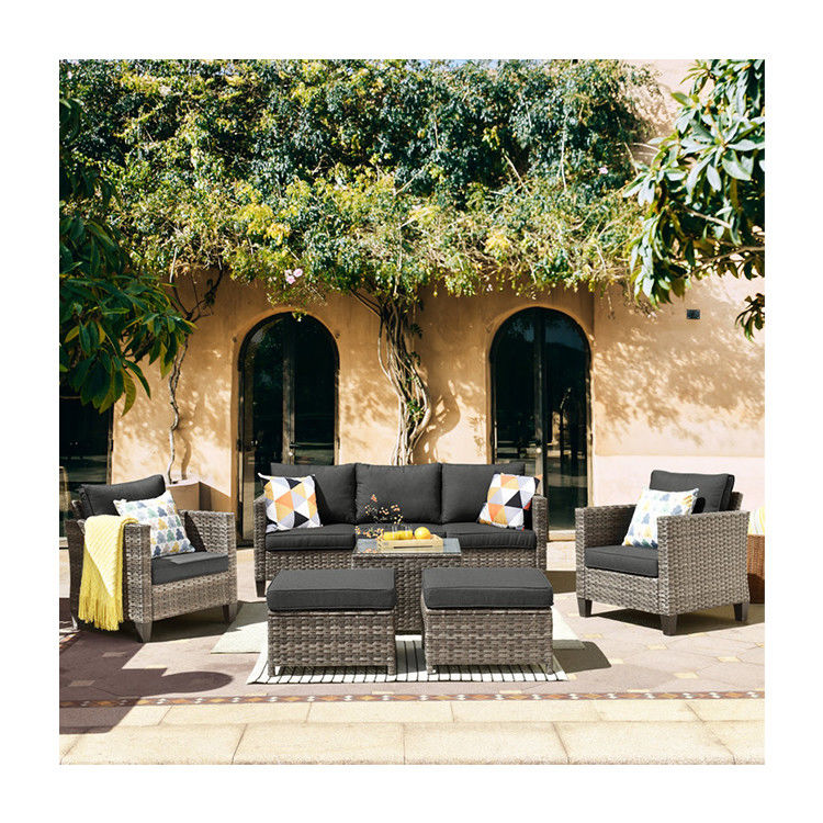 AJUNION PE Rattan Outdoor Lounge Sofa Set για τον κήπο σας 16.2' H X 23.62' W X 21.85' D