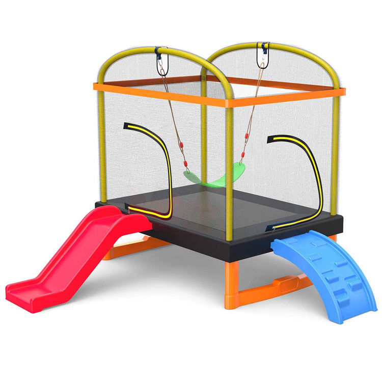Παιδική γυμναστική Unisex Iron Frame Indoor Outdoor Trampoline με σκάλα αναρρίχησης και διαδρόμιο